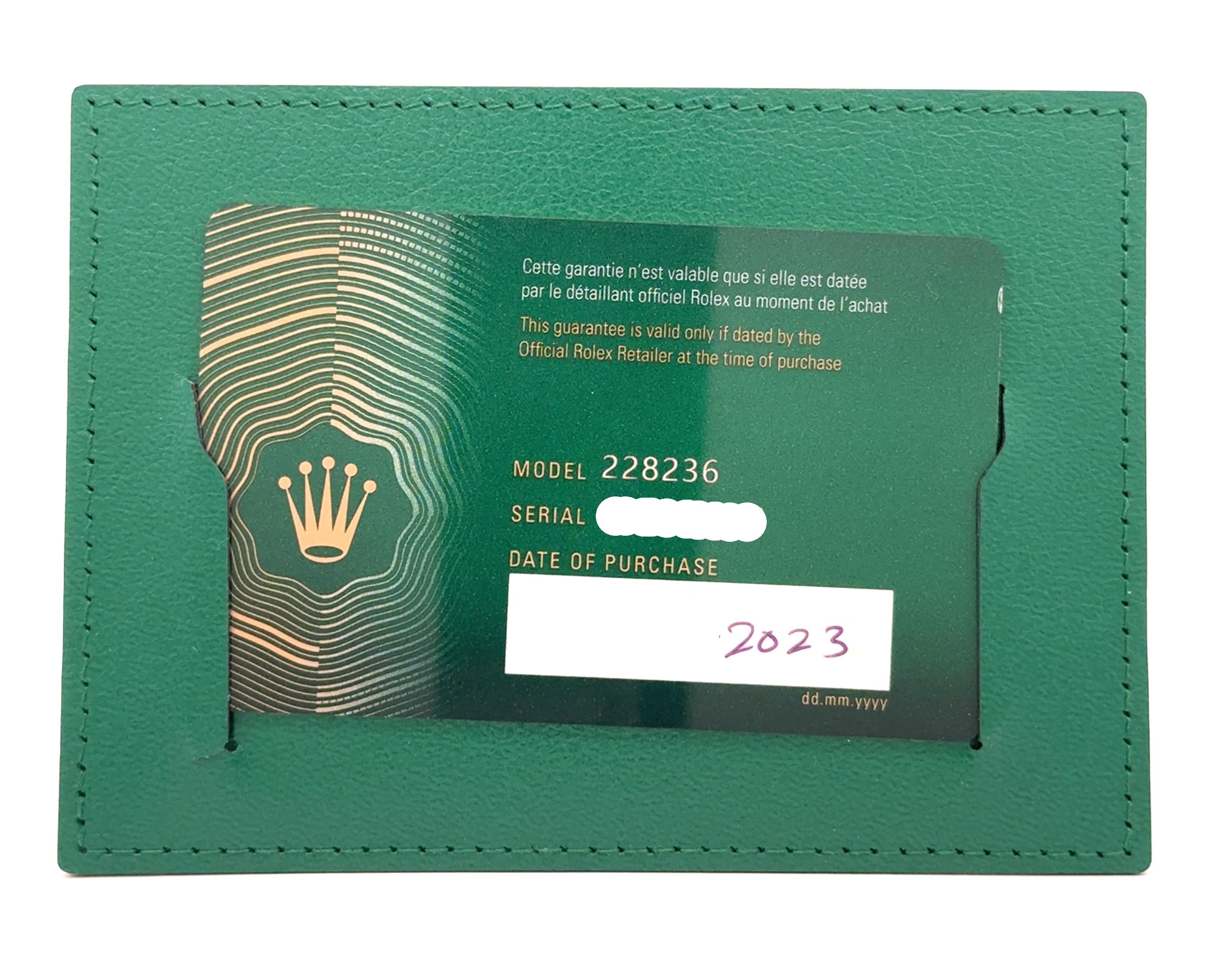 Rolex 2023 Day-Date 228236 Platinum Arabic Ice Dial Watch w/ FULL SET