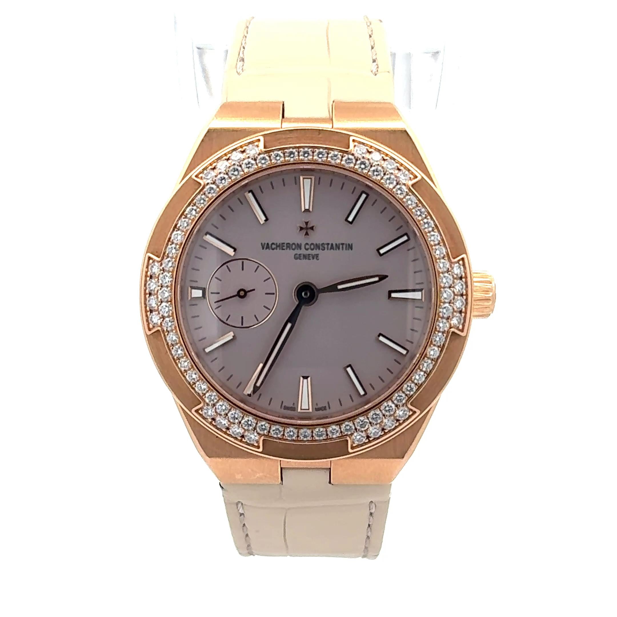Vacheron Constantin Overseas 2305V 37mm 18k Rose Gold Diamond Bezel Watch