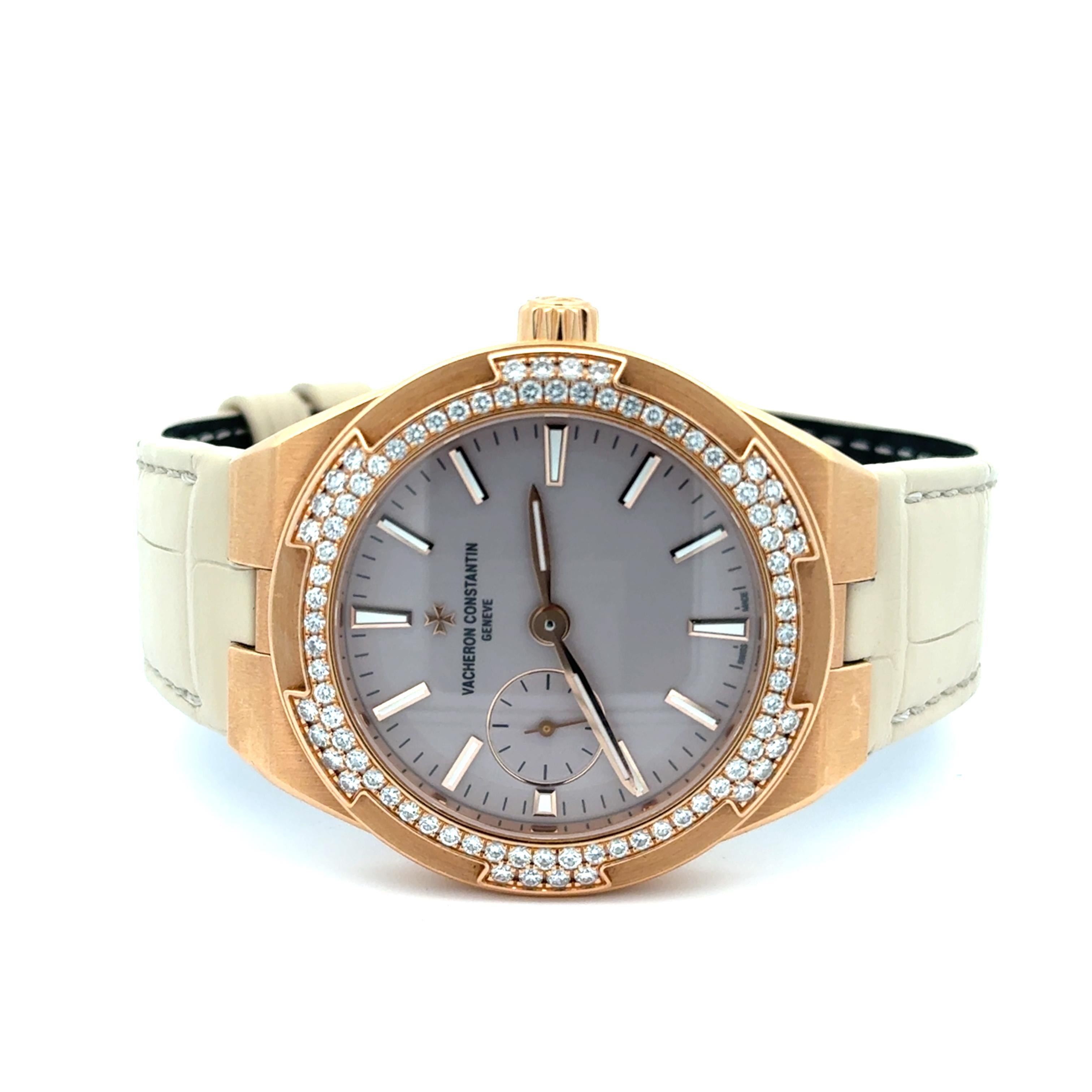 Vacheron Constantin Overseas 2305V 37mm 18k Rose Gold Diamond Bezel Watch