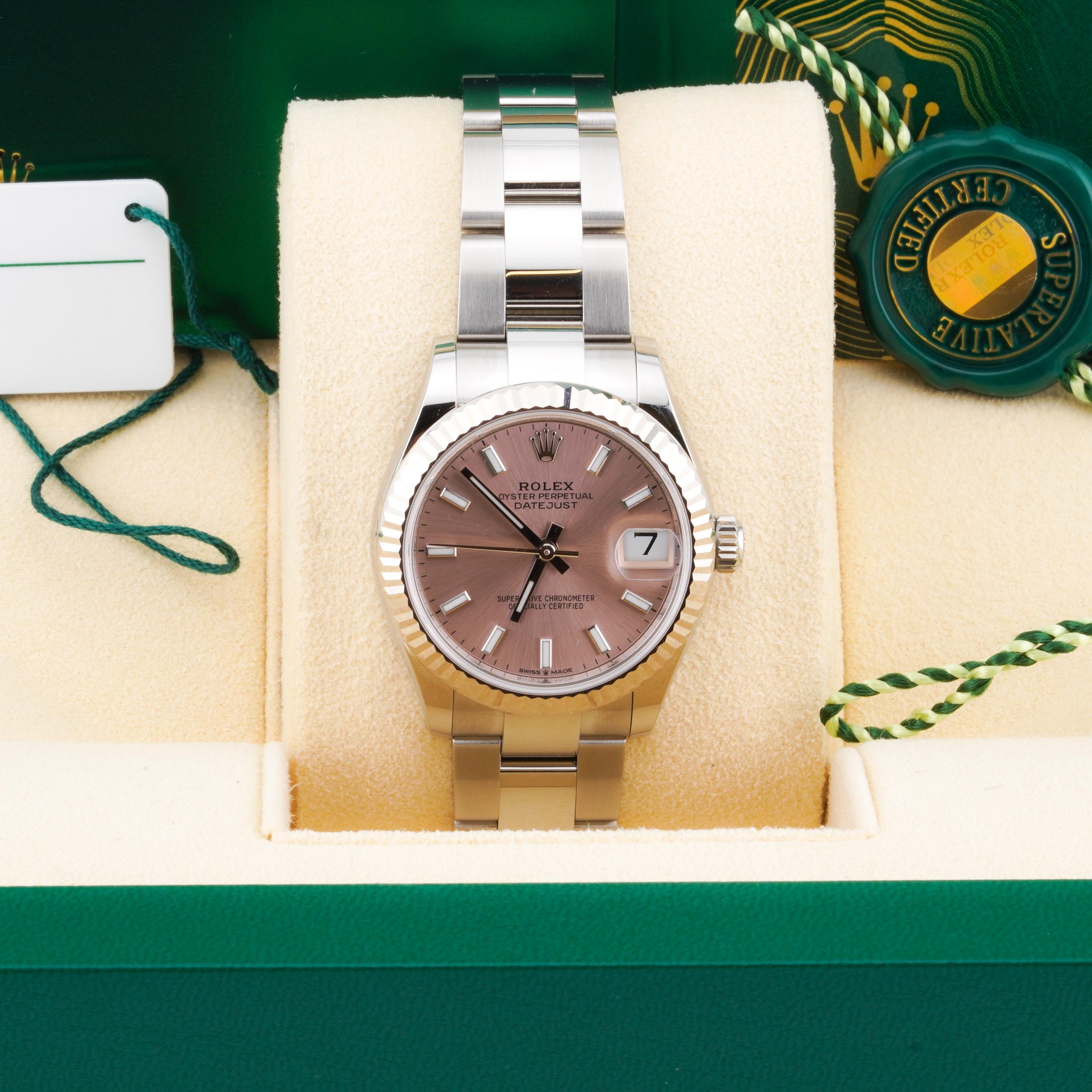 Rolex 2025 Datejust 278274 Pink Dial 31mm Stainless Steel Watch w/Box and Papers