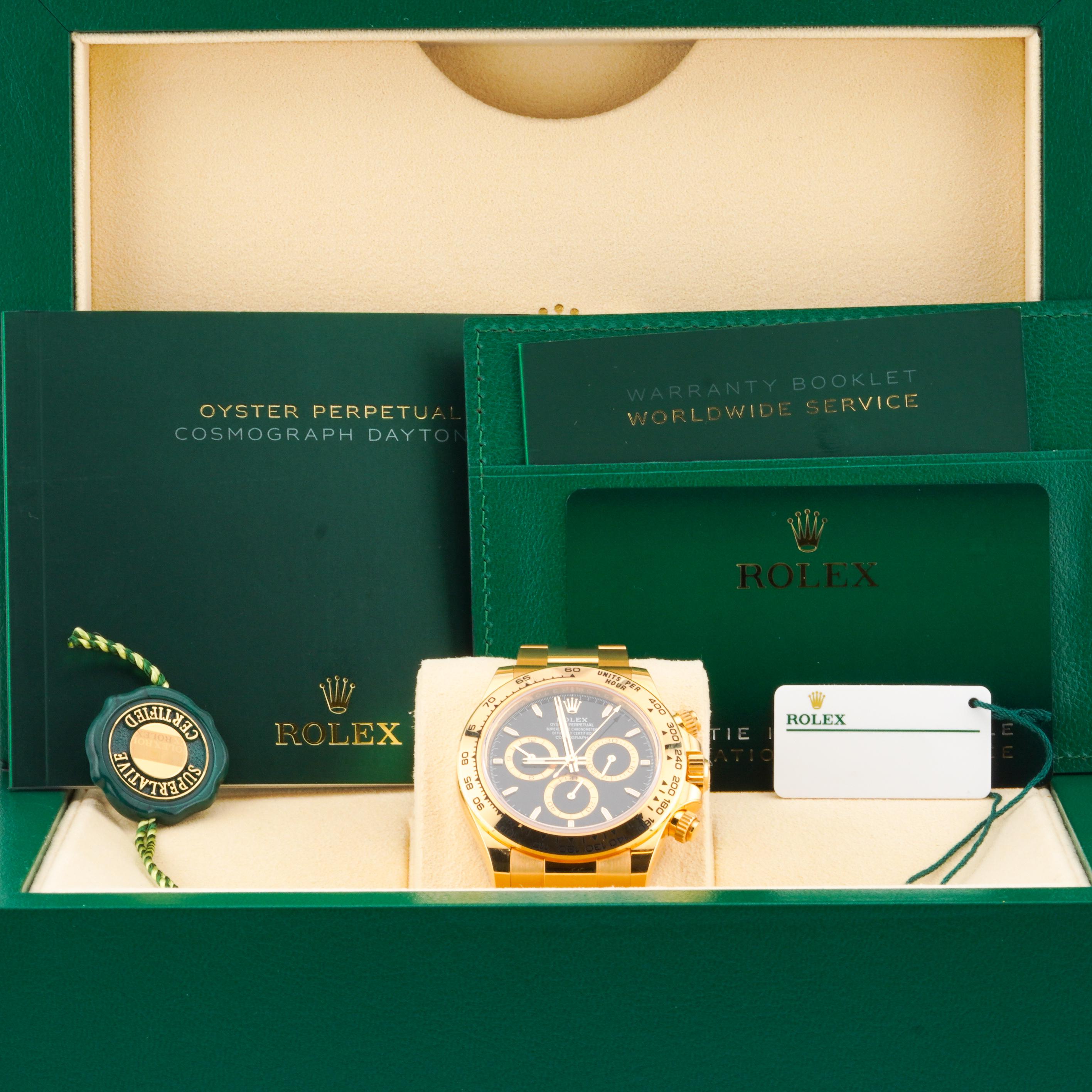 Rolex 2024 Daytona 126508 40mm Yellow Gold Black Dial Watch w/ Box and Papers