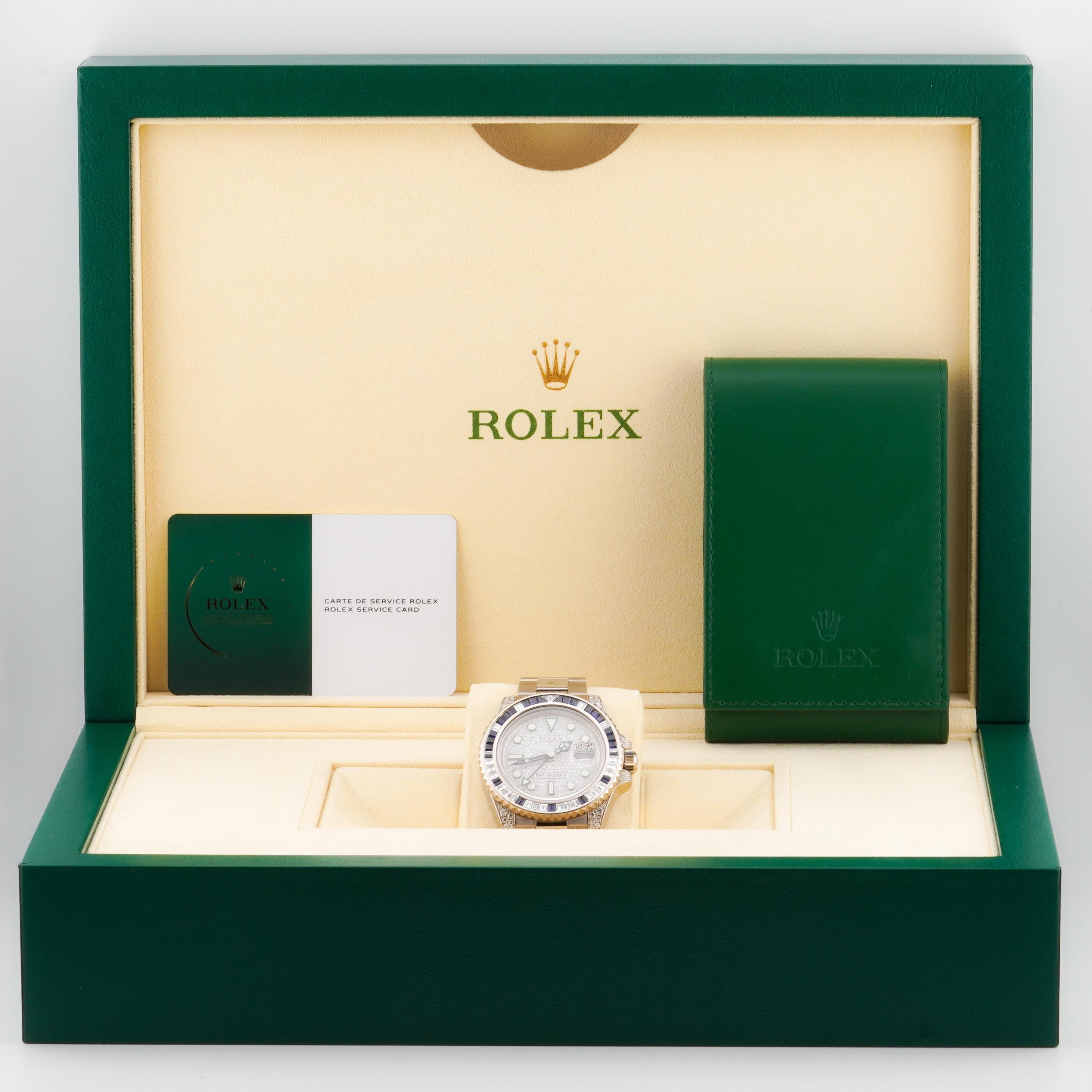 Rolex GMT-Master II 116759SA White Gold 40mm Diamond/Sapphire Bezel Wrist Watch