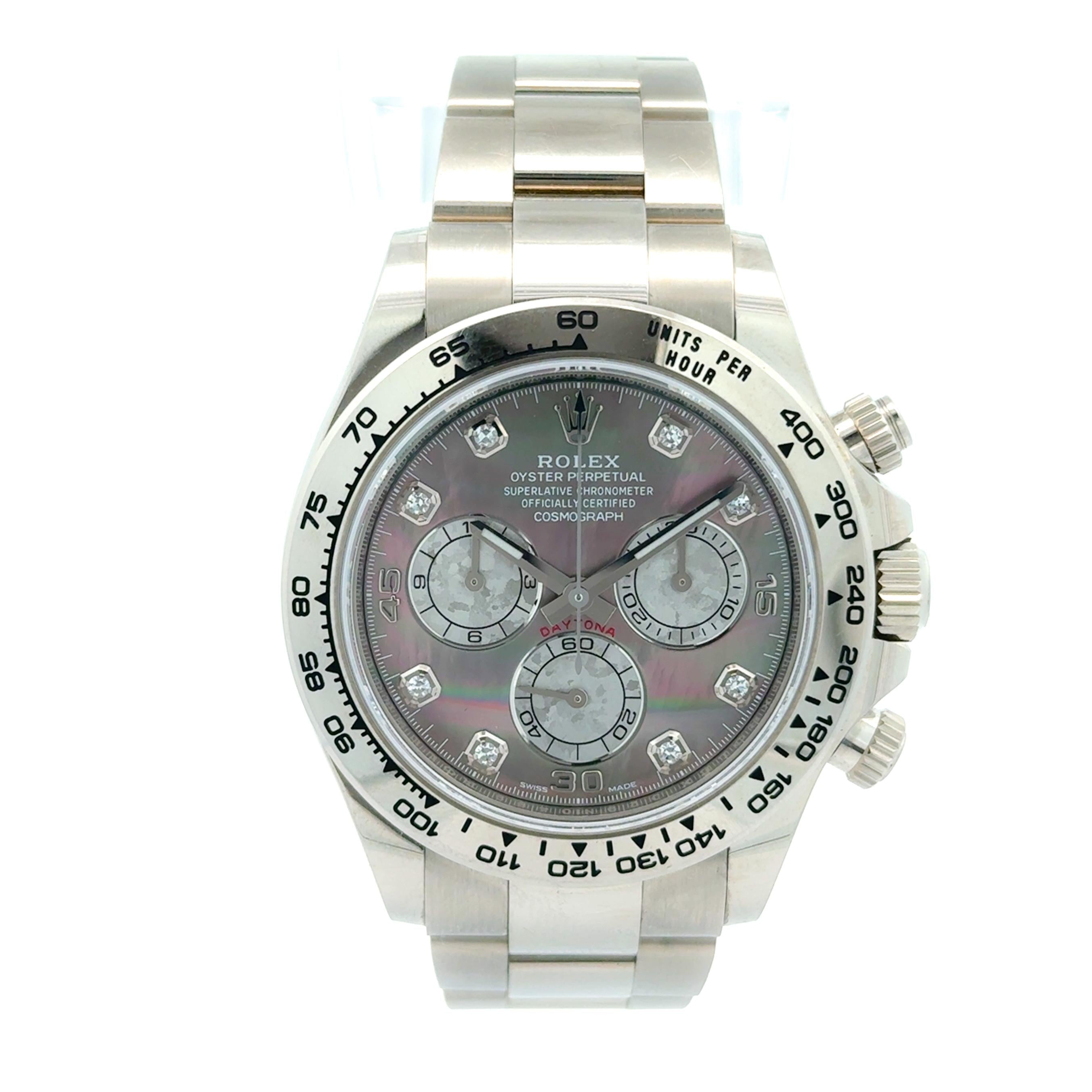 Rolex Daytona 116509 18k Gold MoP Dial Diamond Indices Watch w/ Box and Papers