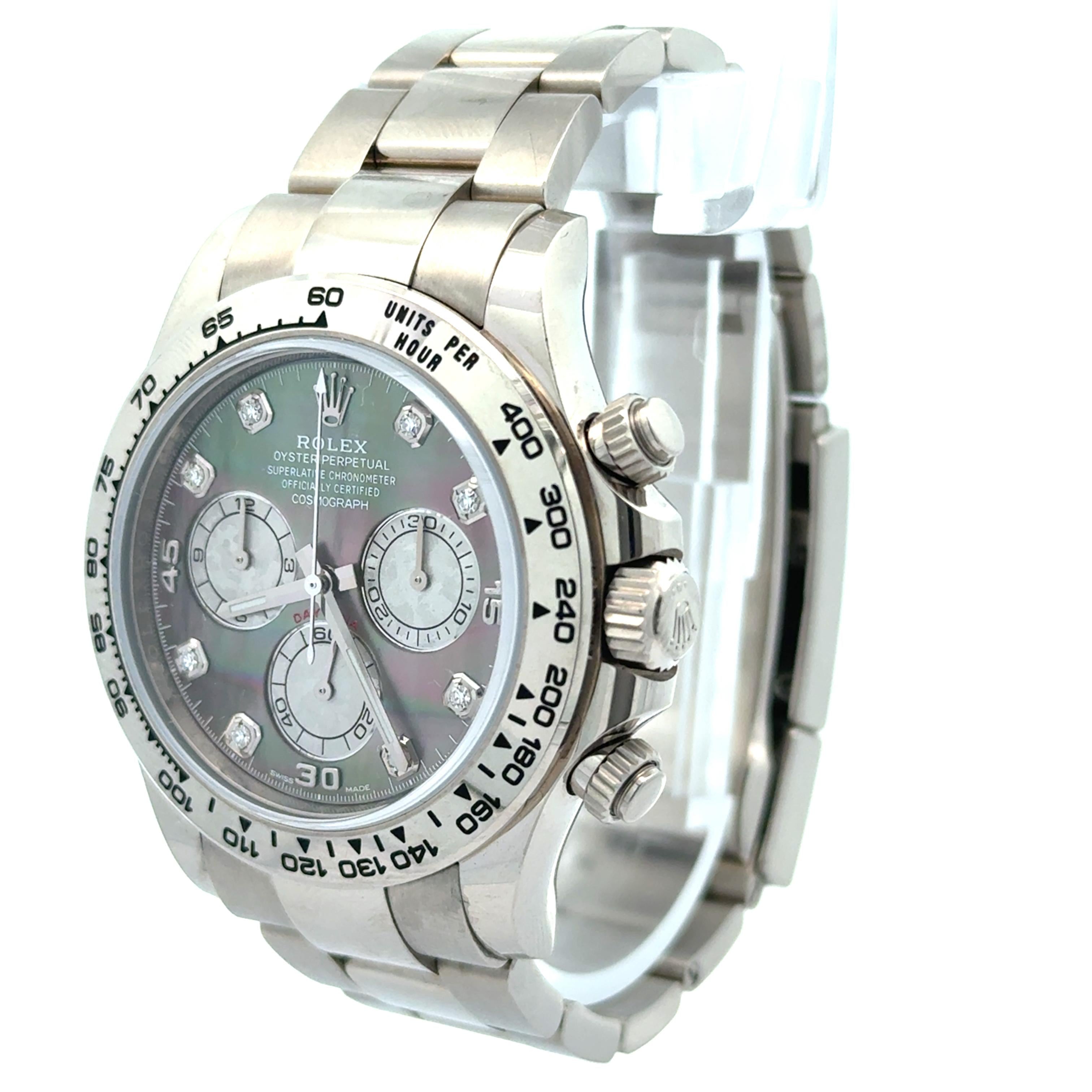 Rolex Daytona 116509 18k Gold MoP Dial Diamond Indices Watch w/ Box and Papers