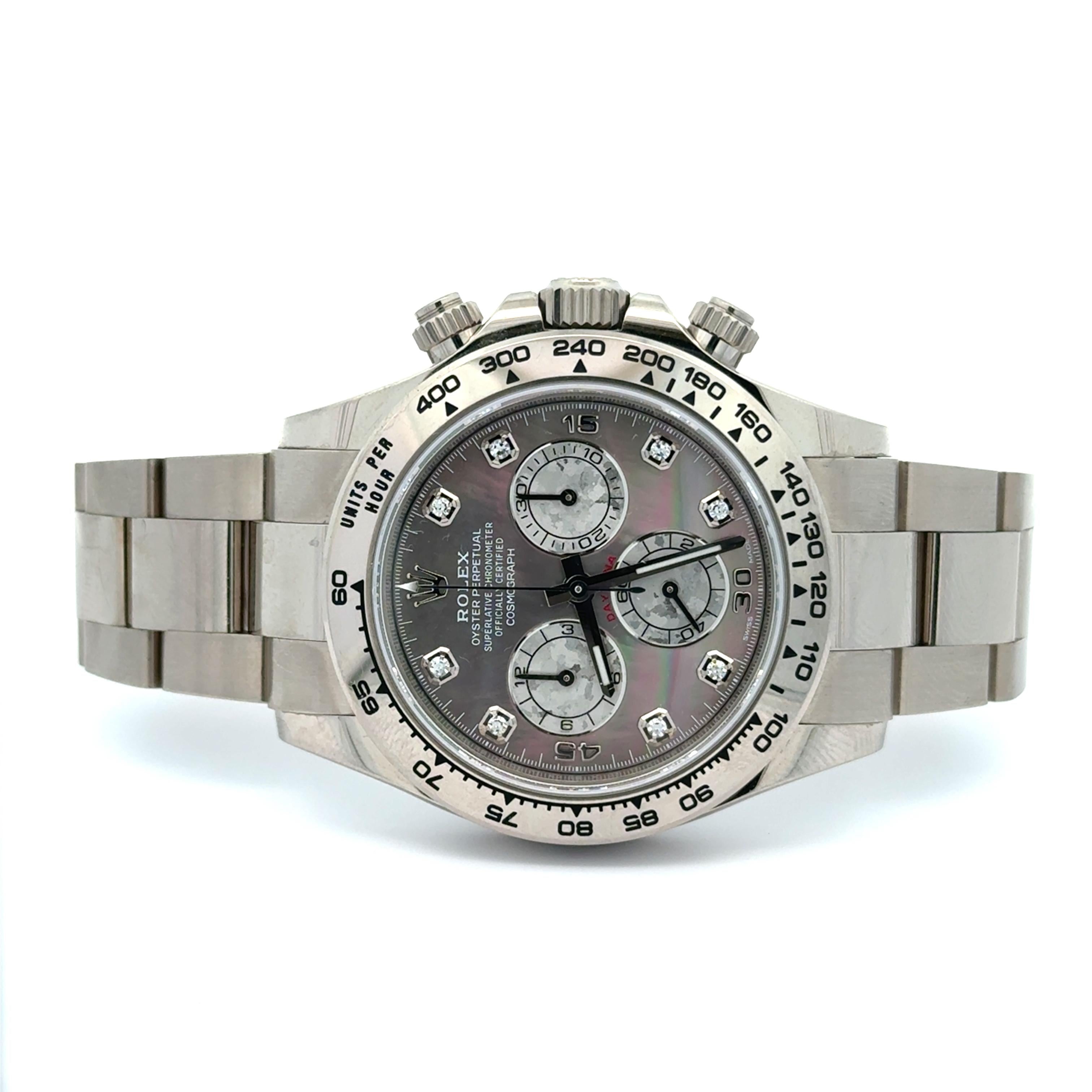 Rolex Daytona 116509 18k Gold MoP Dial Diamond Indices Watch w/ Box and Papers