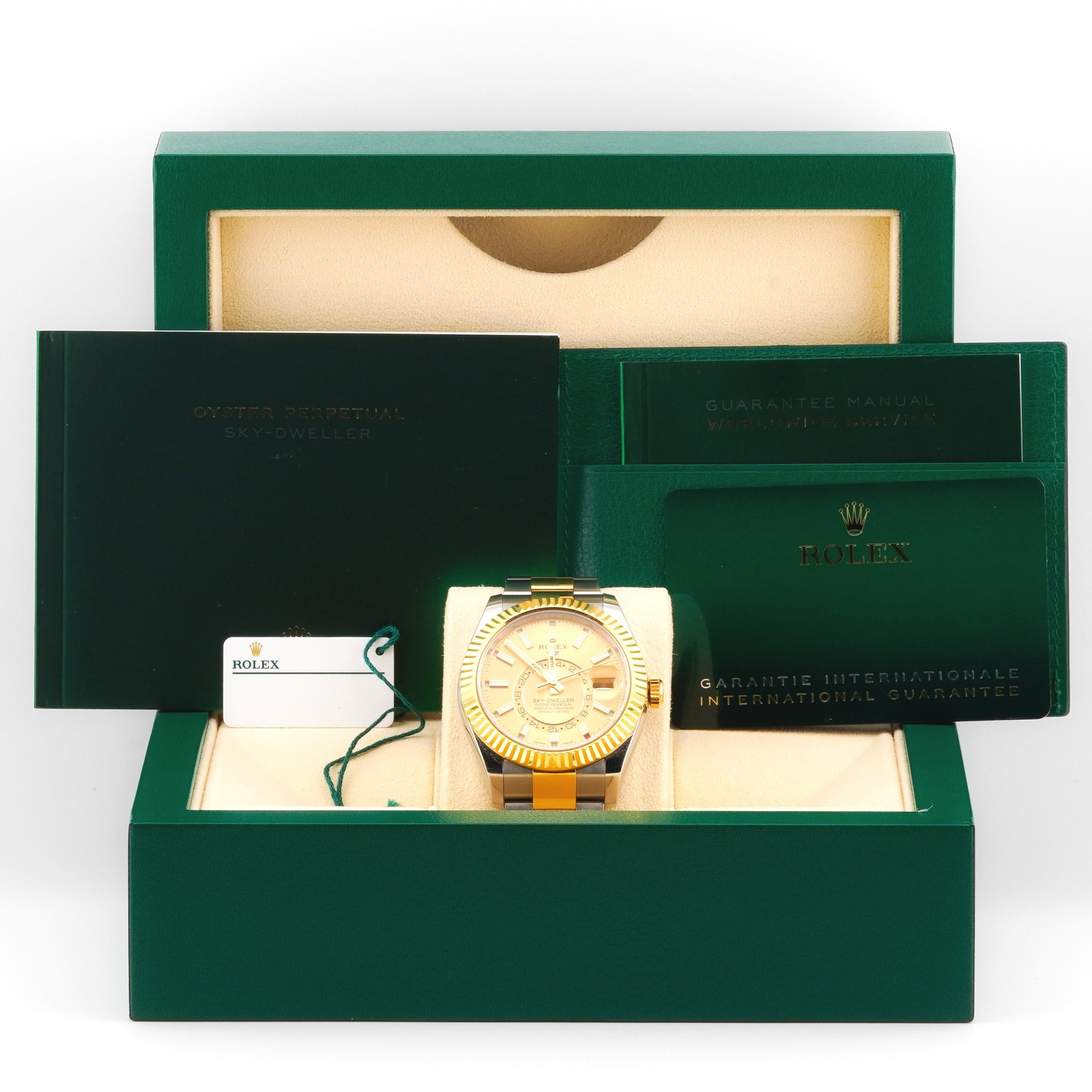Rolex 2022 Sky-Dweller 326933 Two Tone Champagne Dial Watch w/ Box and Papers