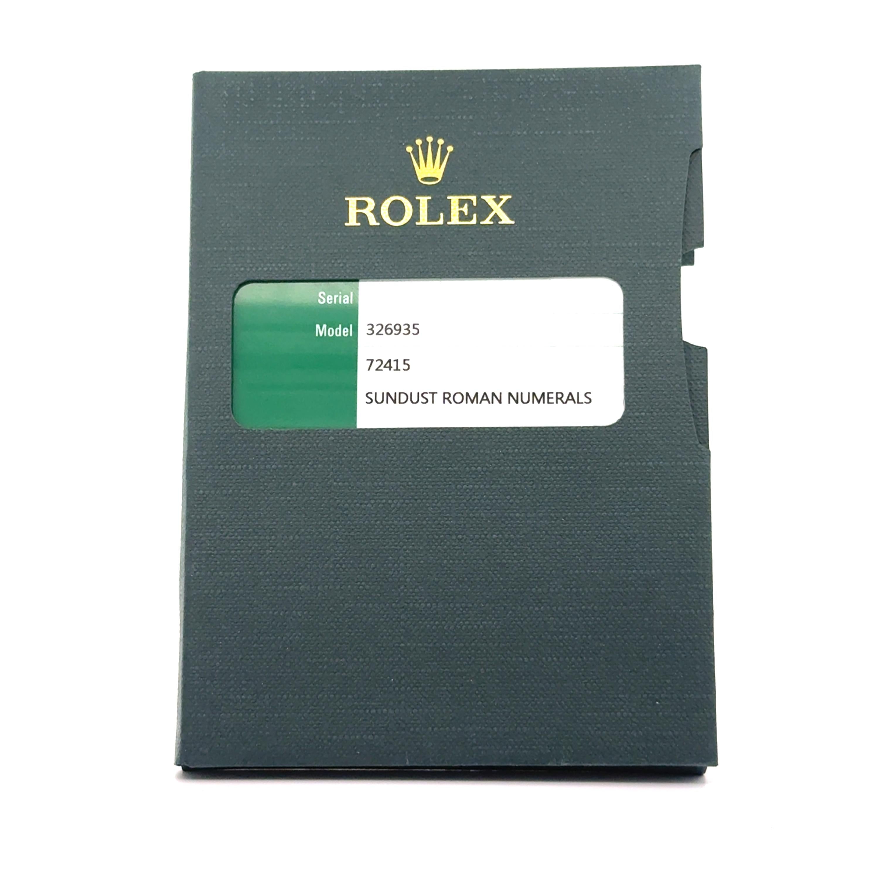 Rolex 2017 Sky Dweller 326935 Rose Gold Pink Sundust Dial Watch w/Box and Papers