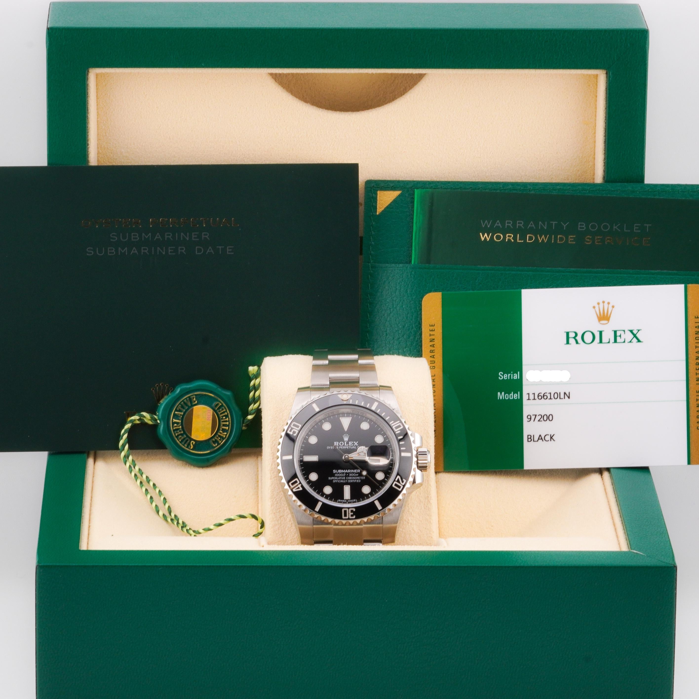 Rolex 2019 Submariner 116610LN Stainless Steel Watch w/ Box and Papers