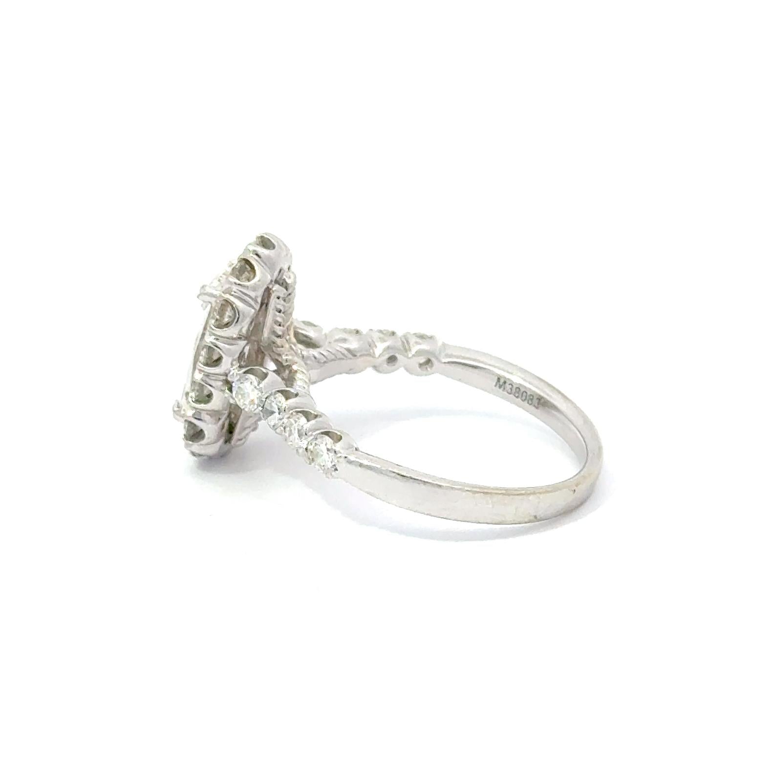 GIA Report 1.35ct Mod. Rectangular G/SI2 Diamond Engagement Ring Size 6.75