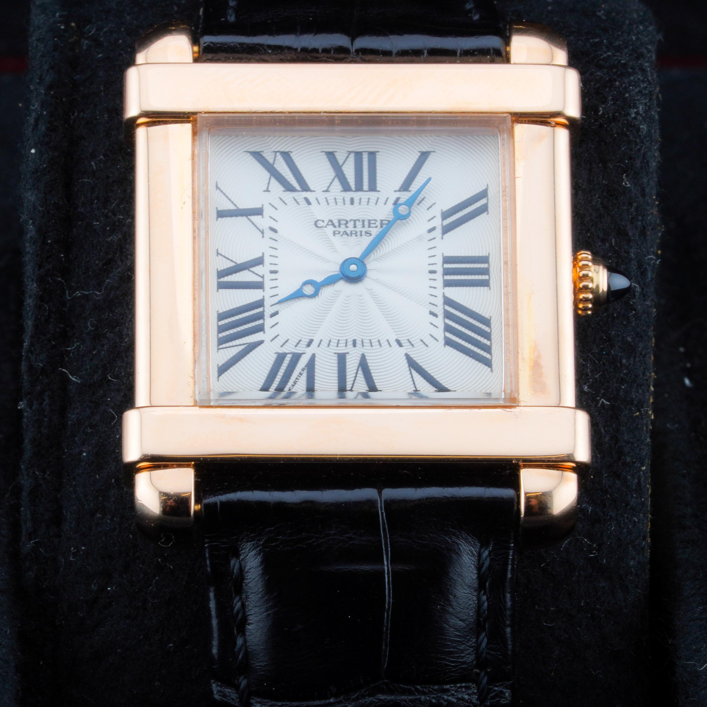 Cartier Tank Chinoise 2684G 18K Rose Gold Wrist Watch w/ Box