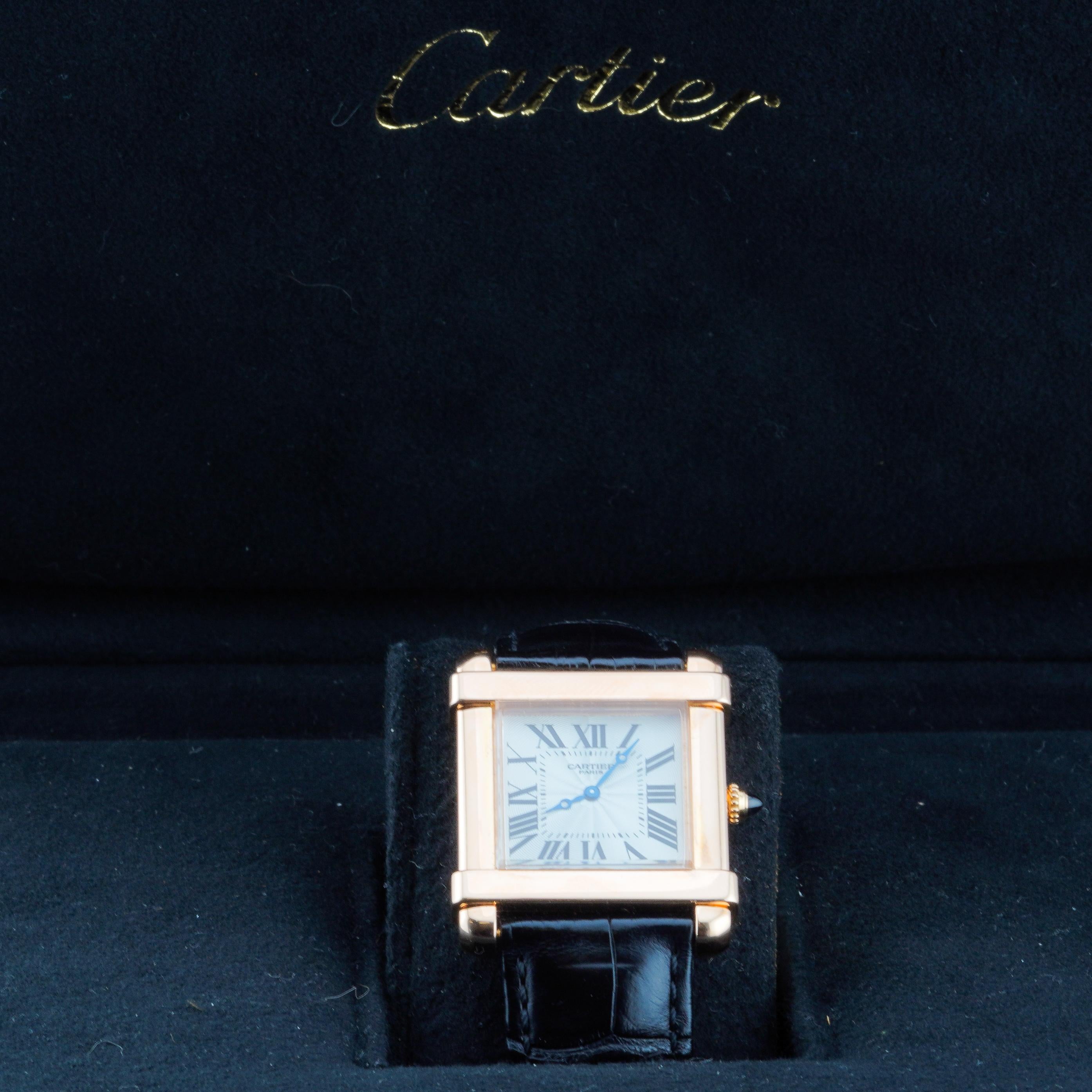Cartier Tank Chinoise 2684G 18K Rose Gold Wrist Watch w/ Box