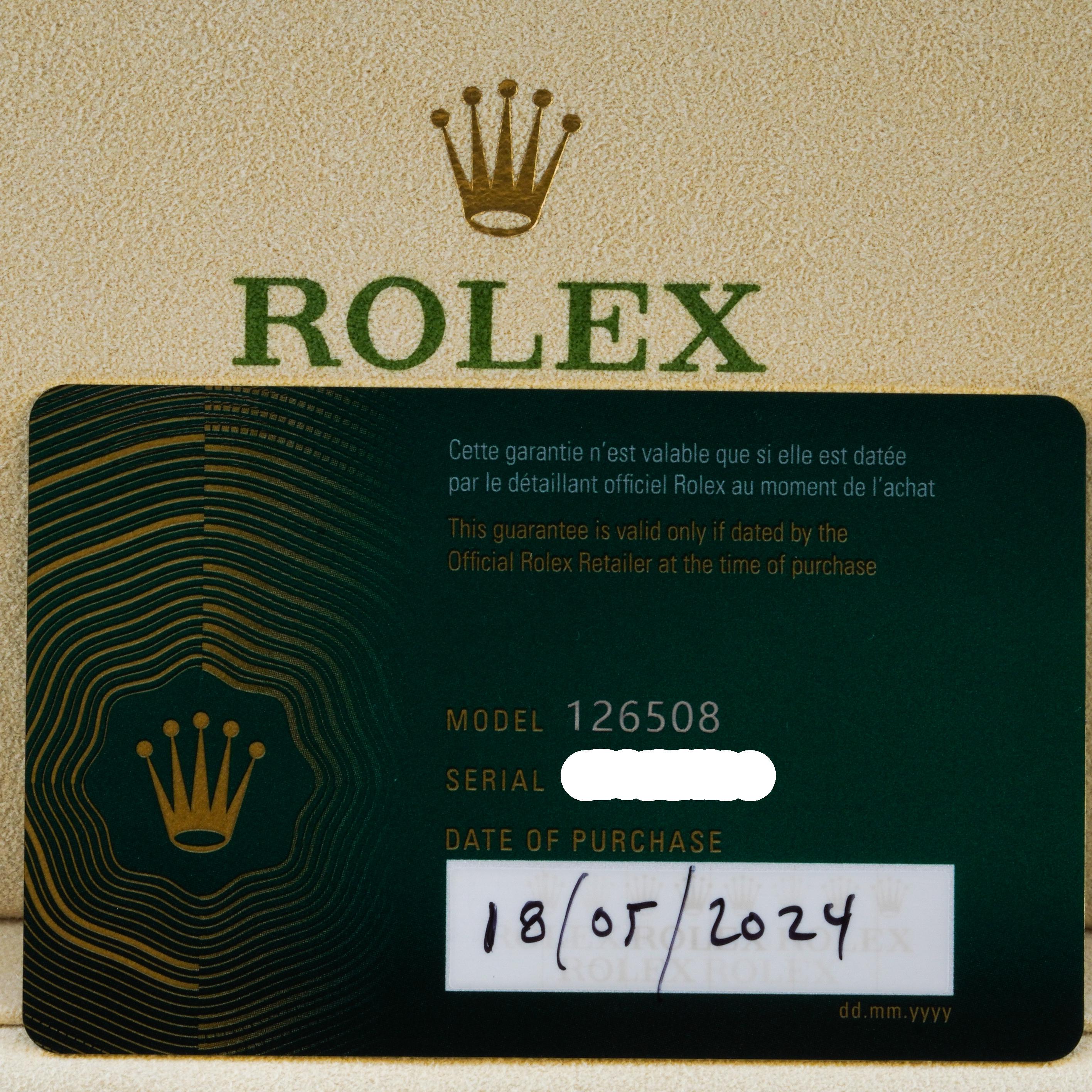 Rolex 2024 Daytona 126508 40mm Yellow Gold Black Dial Watch w/ Box and Papers