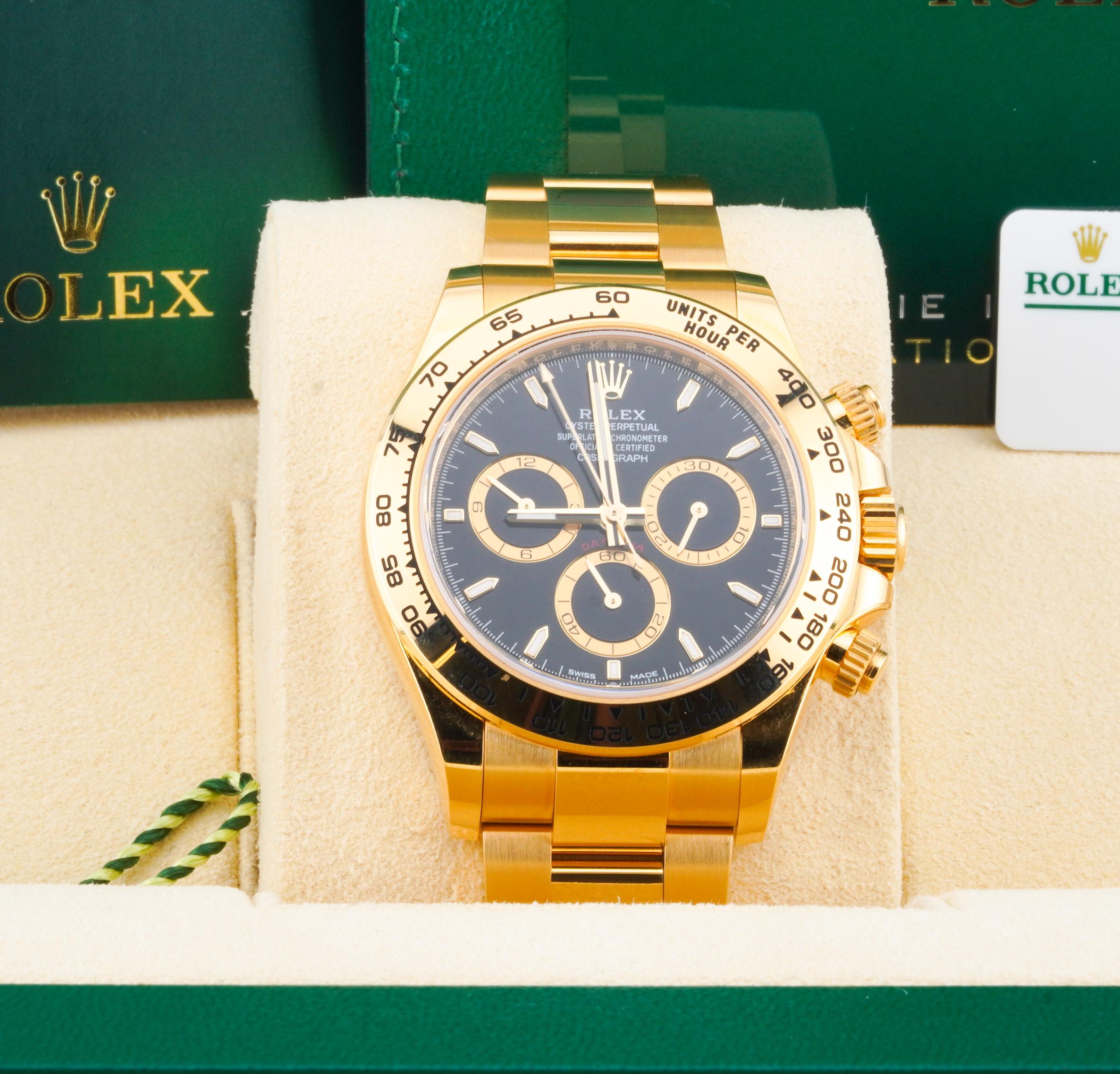 Rolex 2024 Daytona 126508 40mm Yellow Gold Black Dial Watch w/ Box and Papers