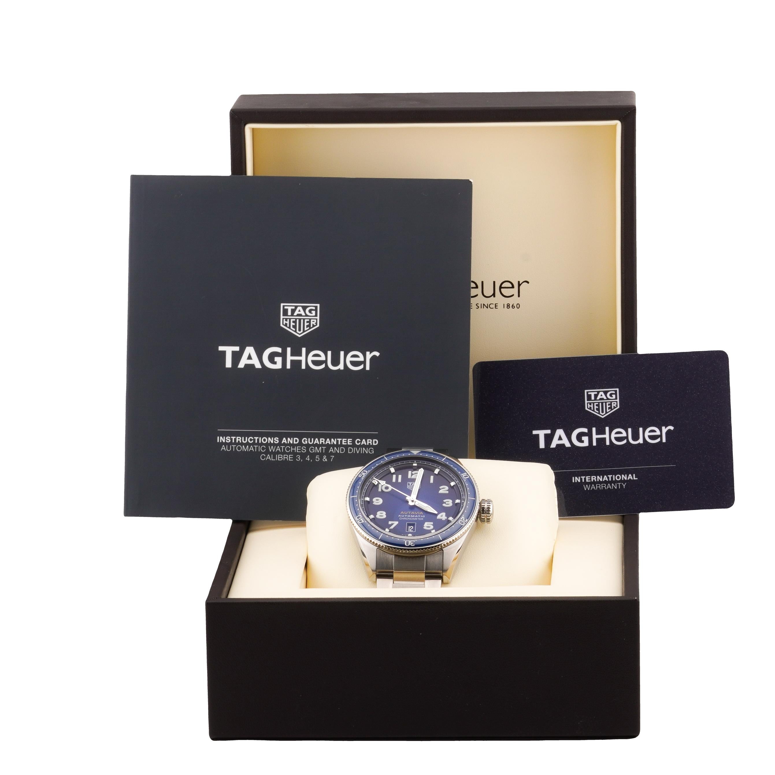TAG Heuer 2020 Autavia Automatic Chronometer 42mm Watch w/ Box and Card