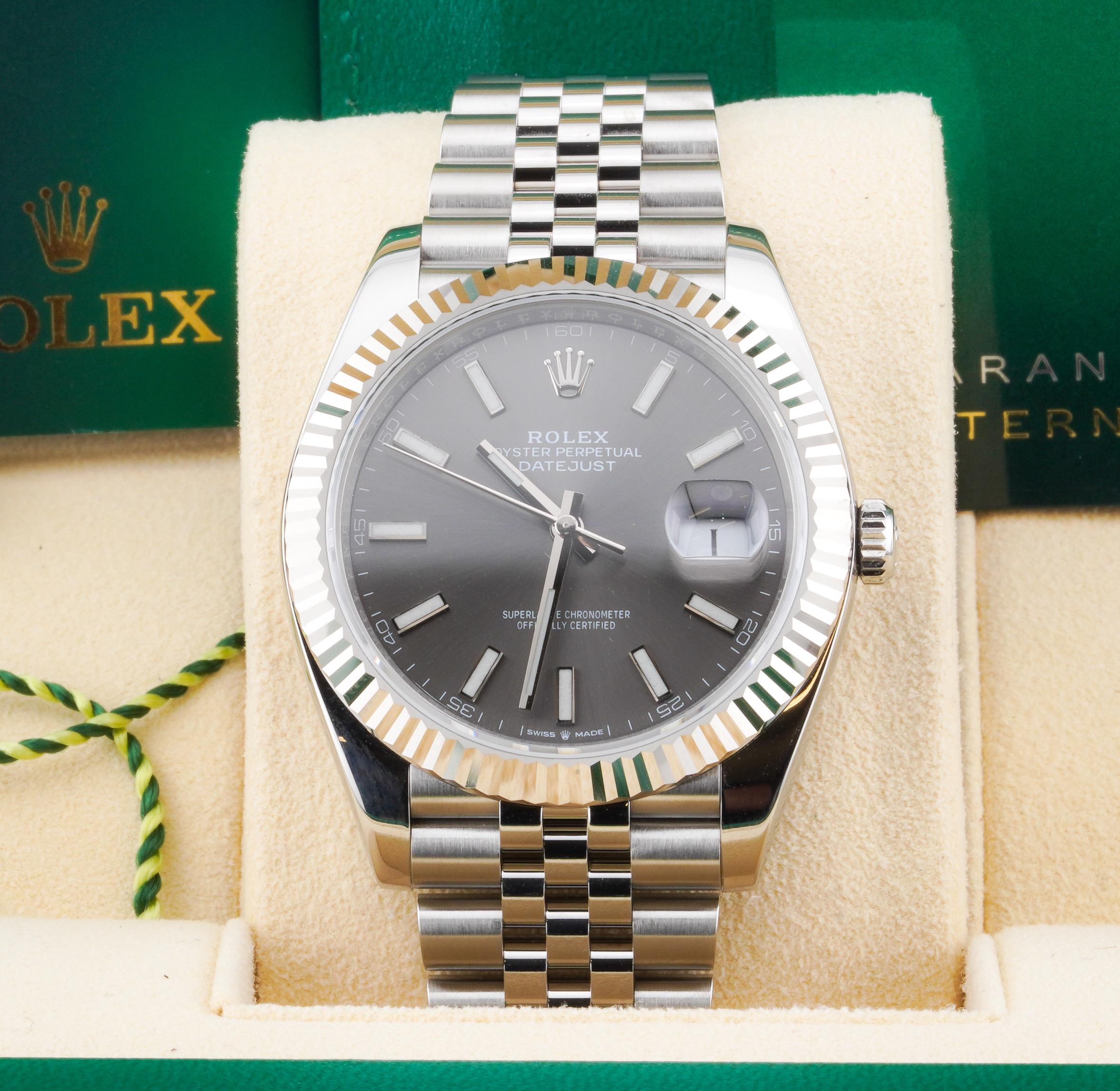 Rolex 2024 Datejust 126334 41mm Rhodium Dial Jubilee Watch w/ Box and Papers