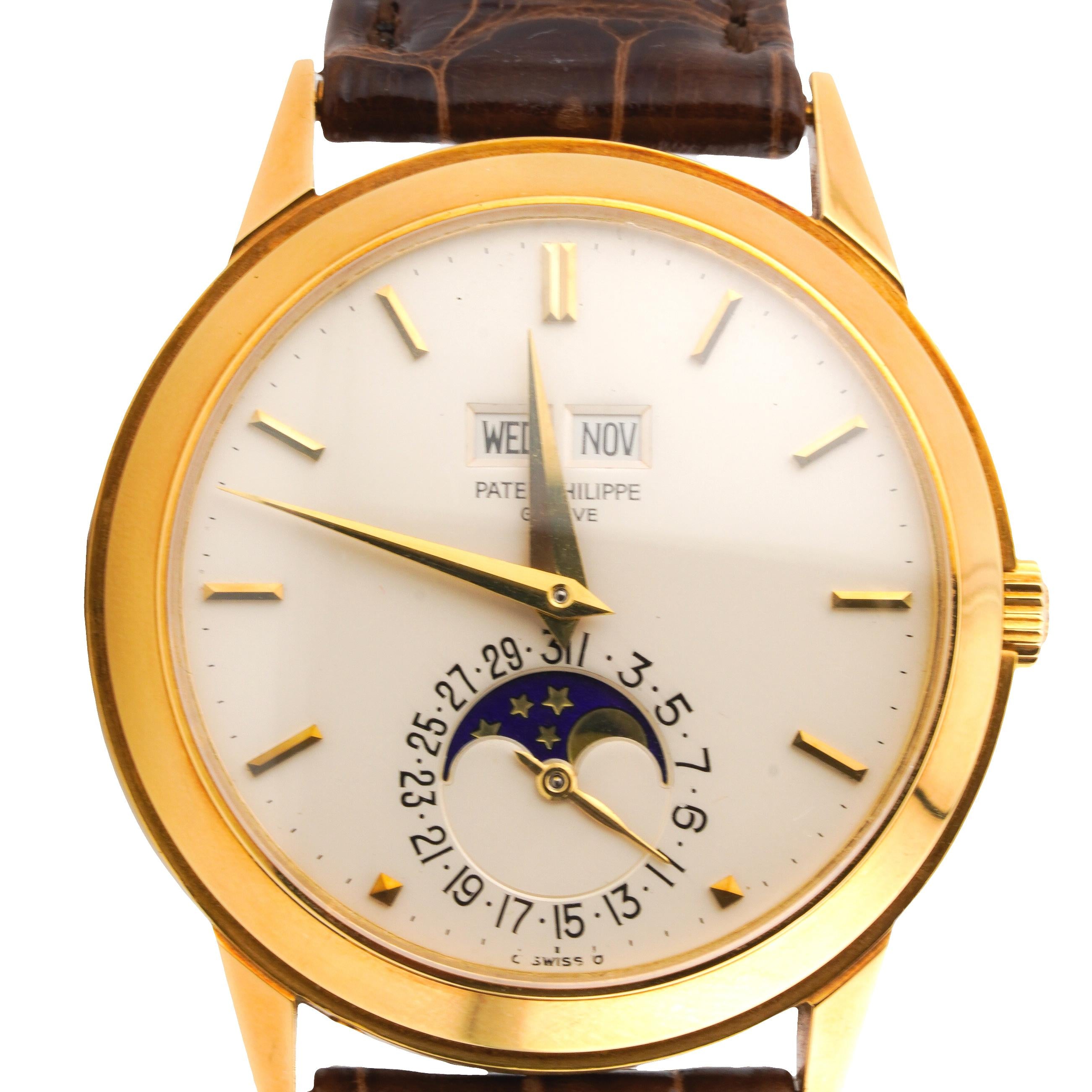 Patek Philippe Perpetual Calendar 3448J 18k Yellow Gold Watch w/ Original Box