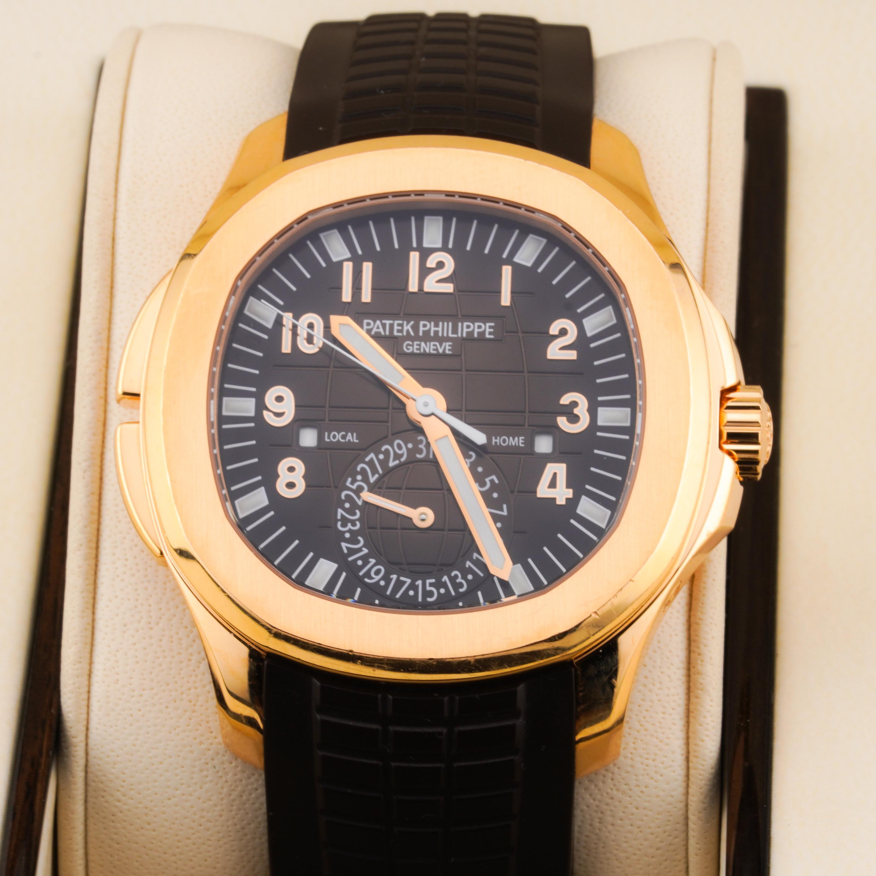 Patek Philippe 2019 Aquanaut 5164R-001 Travel Time 18k Watch w/ Box and Papers