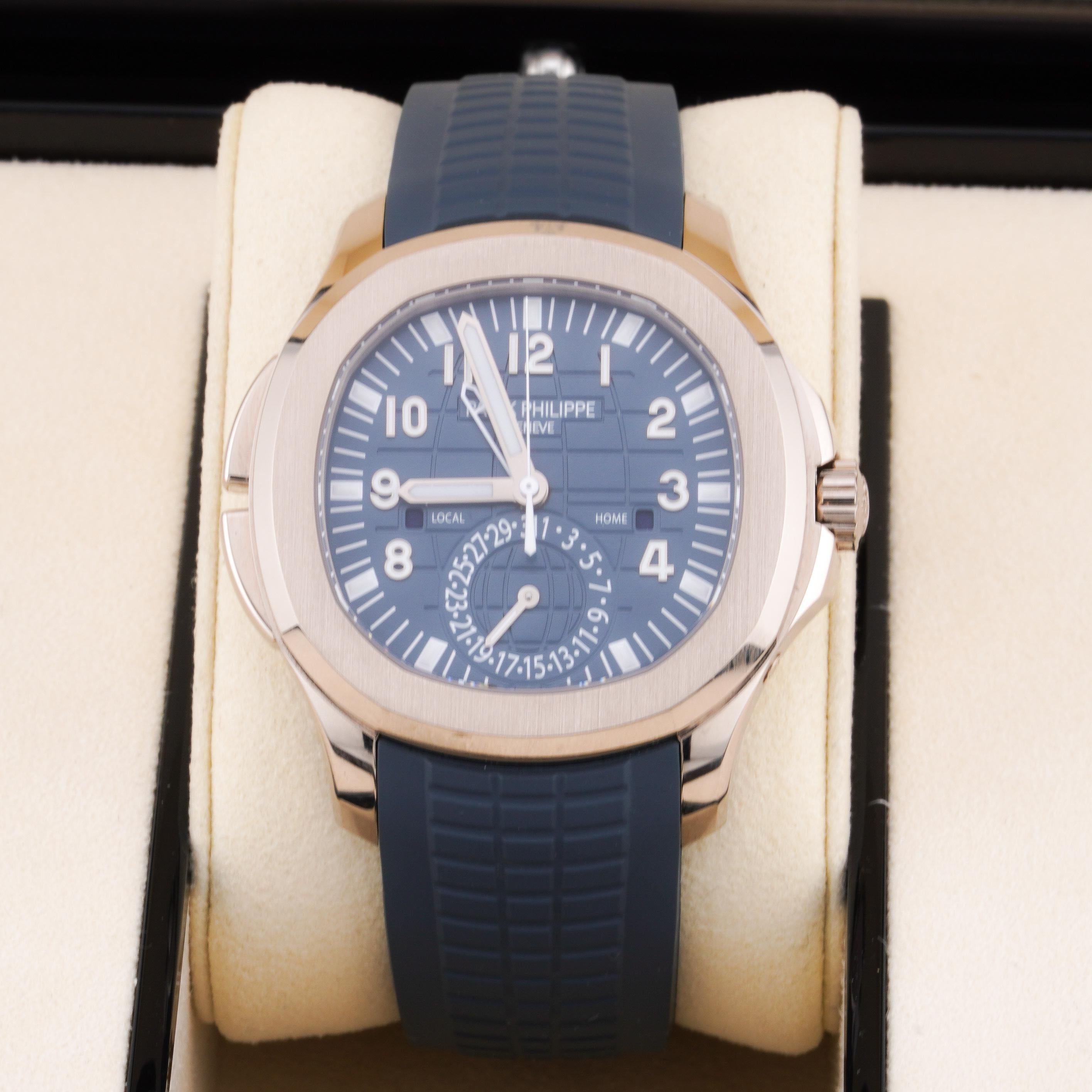 Patek Philippe 2024 Aquanaut 5164G-001 Travel Time 18k Watch w/ Box and Papers