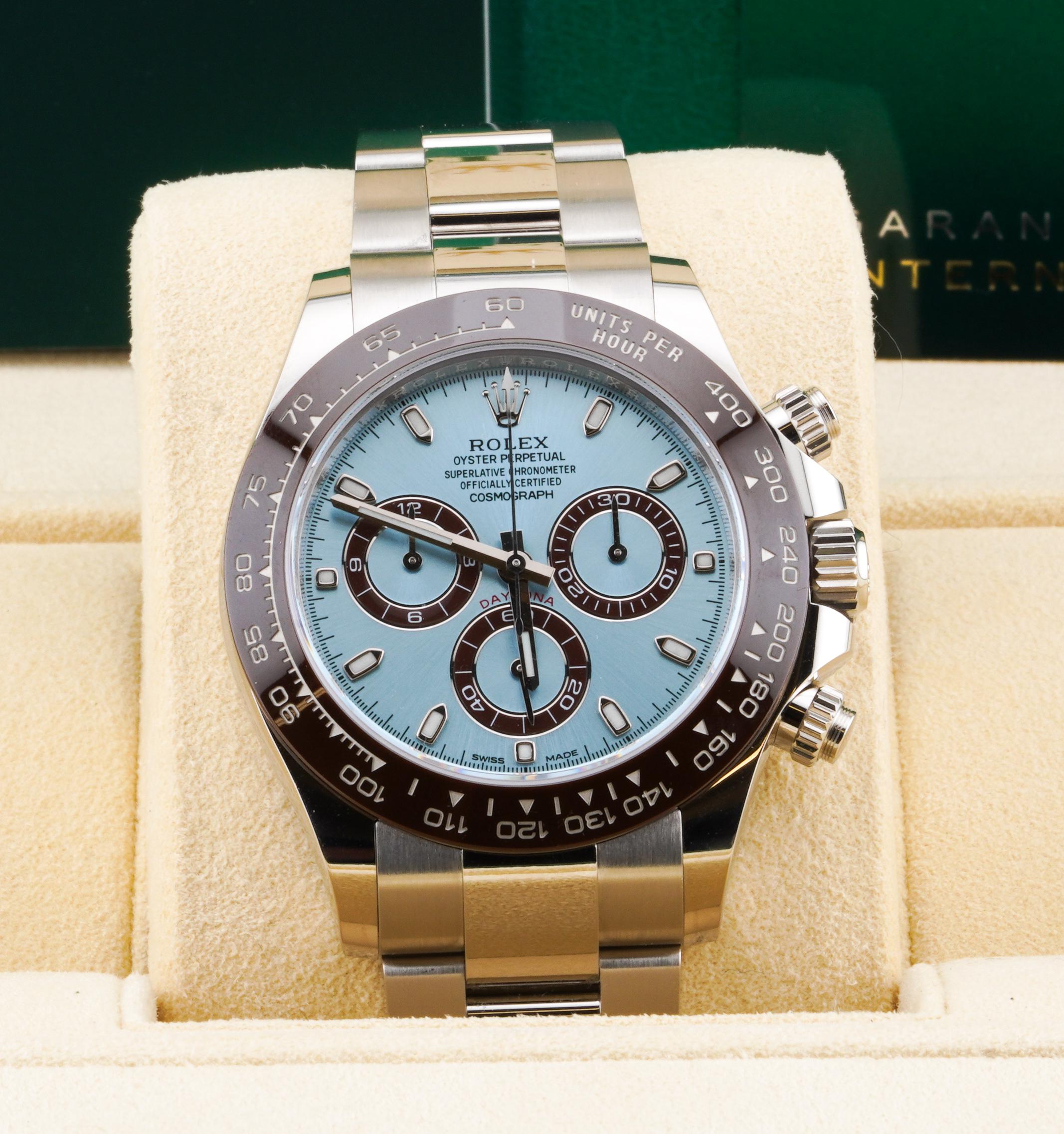 Rolex 2021 Daytona Model 116506 Platinum Ice Dial Watch w/ Box and Papers